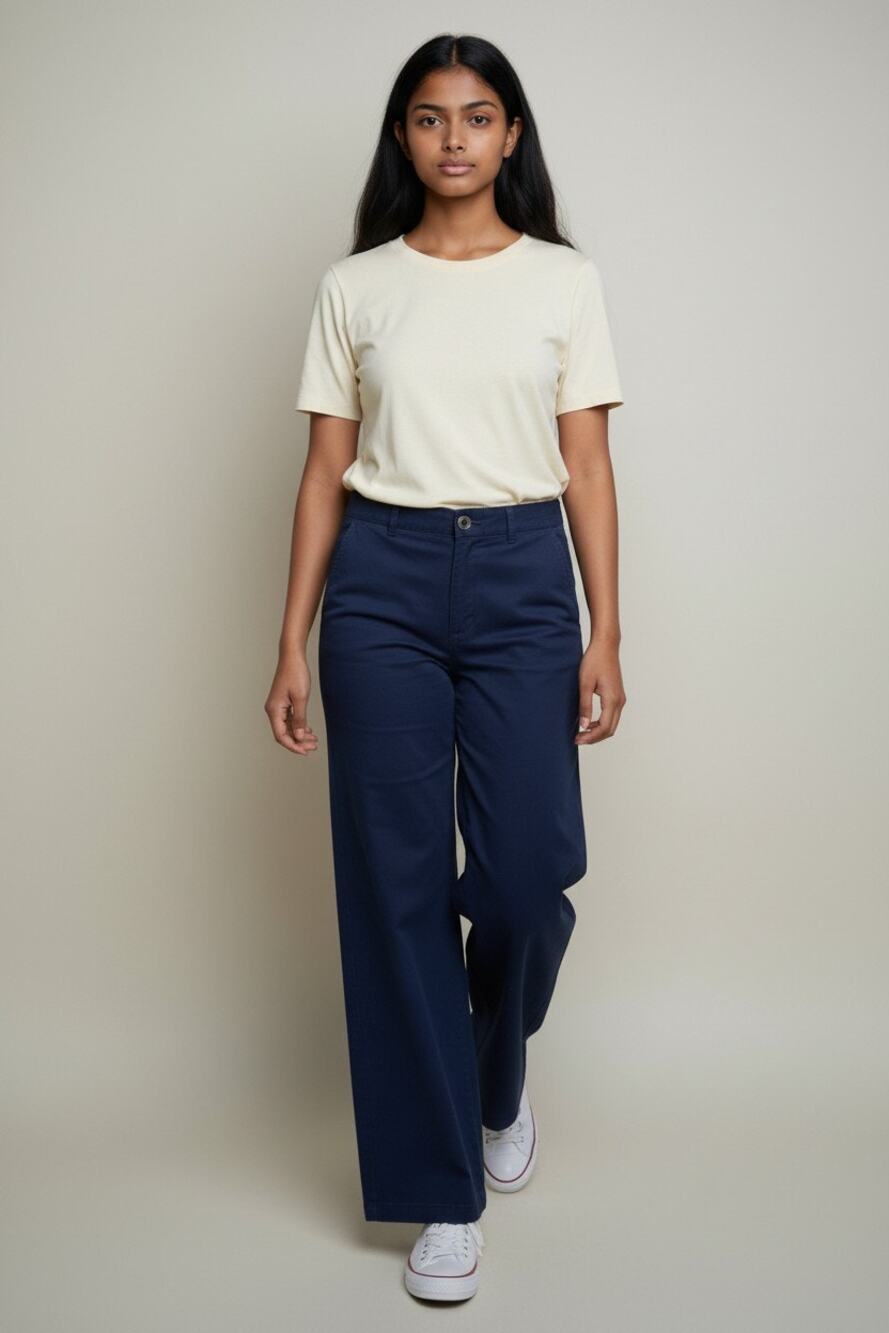 12 Ann Taylor LOFT navy blue wide-leg cropped chino pants 29" inseam trouser